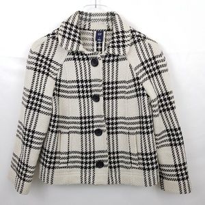 Gap Women Plaid Wool Cropped Jacket Coat Size S
